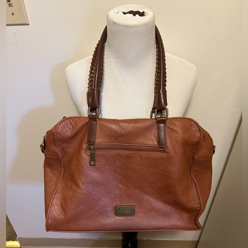 Vintage Hayden Harnett Brown Vegan Leather Satchel